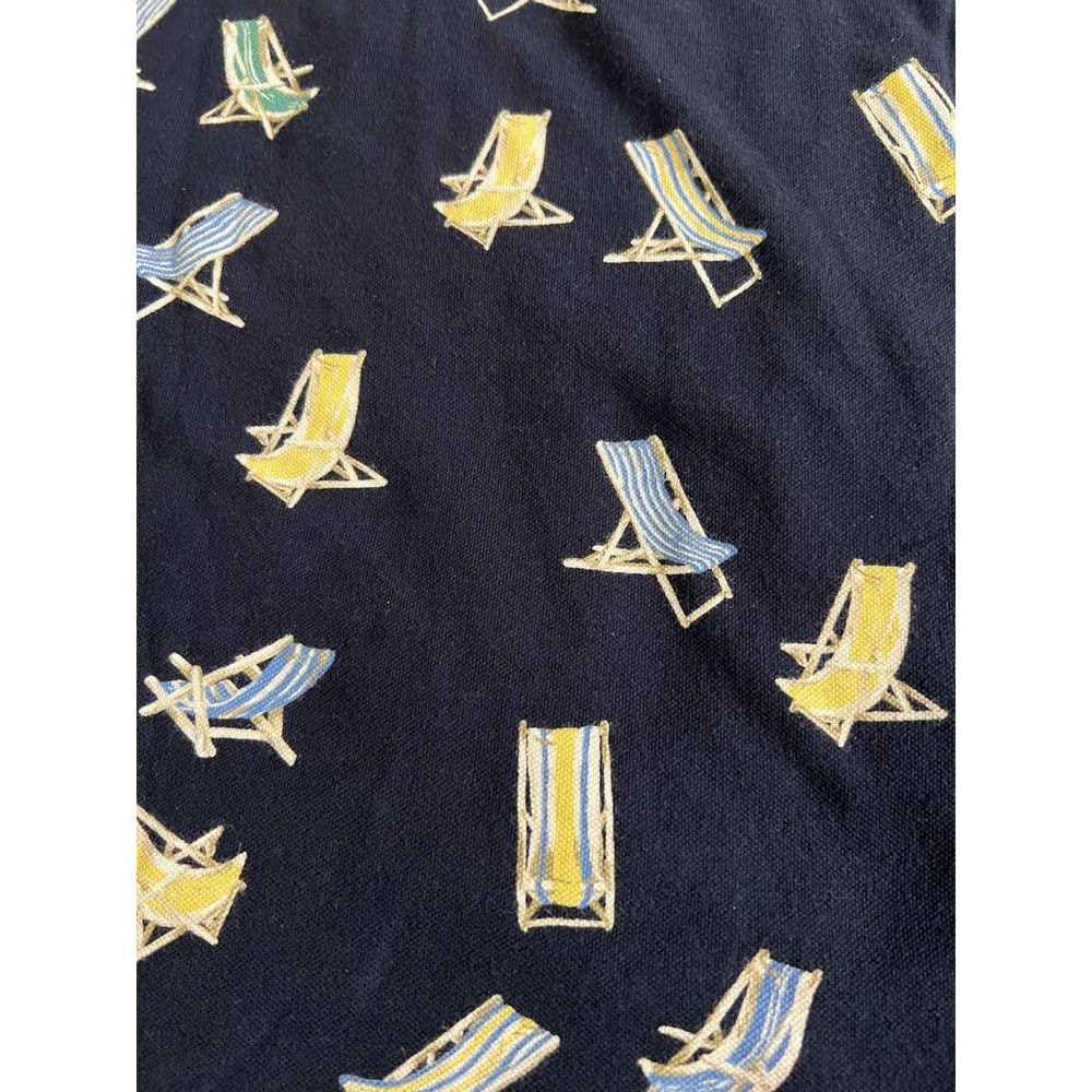 Vintage Tommy Hilfiger Golf Men Polo Shirt Navy Beach Chairs Print Short Sleeve - Picture 15 of 16